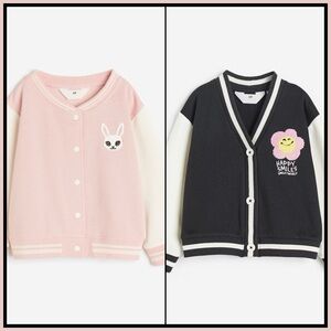 2 H & M Kids Pink and Black Cardigans Sz 3T